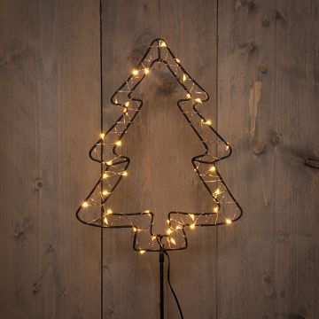 Kerstboom op tuinsteker | 100 cm | 40 leds | Warm wit