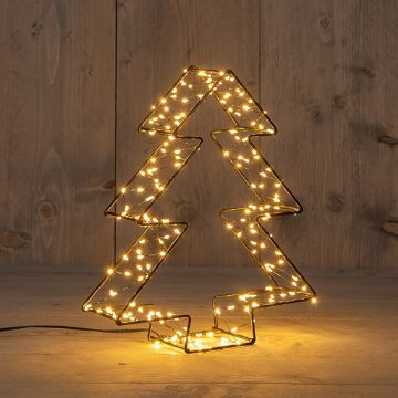 Kerstboom 3D op batterijen | 26 cm | 200 leds | Warm wit