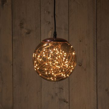 Lichtbol kerst | Ø 18 cm | Smokey | 80 lampjes | Extra warm wit