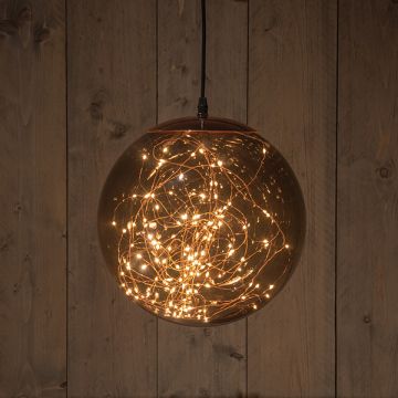 Lichtbol kerst | Ø 25 cm | Smokey | 125 lampjes | Extra warm wit