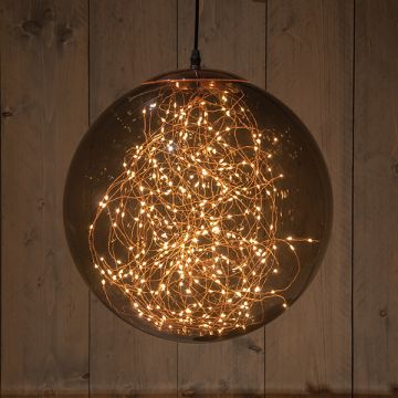 Lichtbol kerst | Ø 37 cm | Smokey | 300 lampjes | Extra warm wit