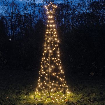 Led kerstboom voor buiten 2 meter | incl. frame Ø 70 cm | Extra warm wit | 236 lampjes