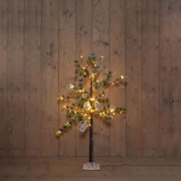 LED Kerstboom 120 cm | Denneboom met sneeuw | Extra warm wit | 64 lampjes | Geschikt voor buiten