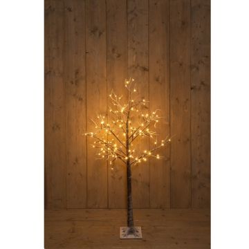 LED Kerstboom 130 cm | Berk met sneeuw | Extra warm wit | 120 lampjes | Geschikt voor buiten