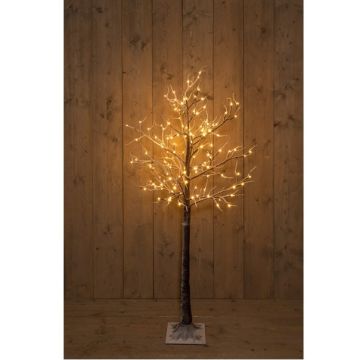 LED Kerstboom 160 cm | Berk met sneeuw | Extra warm wit | 144 lampjes | Geschikt voor buiten