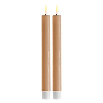 Led dinerkaars 24 cm | Caramel | 3D vlam | 2 stuks | Deluxe HomeArt