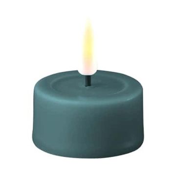 Led waxinelicht 4,1 x 4,5 cm | Jade Green | 3D vlam | 2 stuks | Deluxe HomeArt