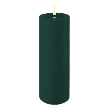 Led kaars voor buiten 7,5 x 20 cm | Dark Green | 3D vlam | Deluxe HomeArt