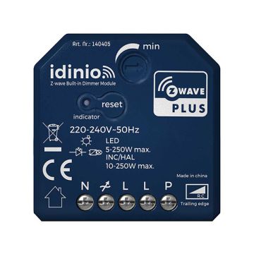 Z-Wave Plus dimmer module 5-250W (Idinio, Fase Afsnijding)