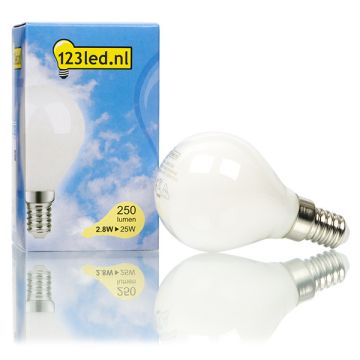 123led E14 led-lamp kogel mat dimbaar 2.8W (25W)