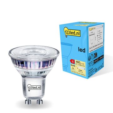 123led GU10 led-spot glas dimbaar 7.4W (65W)