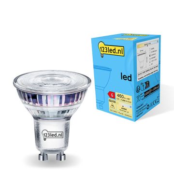 123led GU10 led-spot glas dimbaar 4000K 7.4W (65W)