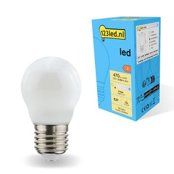 123led E27 led-lamp kogel mat dimbaar 2700K 4.5W (40W)