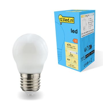 123led E27 led-lamp kogel mat dimbaar 4000K 4.5W (40W)