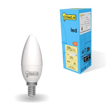 123led E14 led-lamp kaars mat 2700K 2.5W (25W)