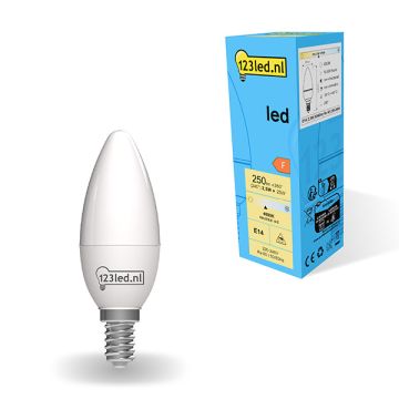 123led E14 led-lamp kaars mat 4000K 2.5W (25W)