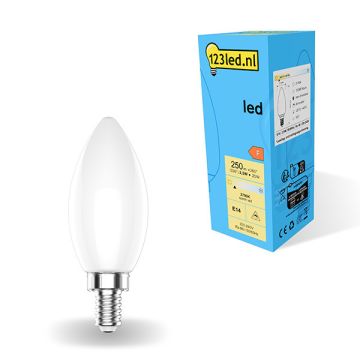 123led E14 led-lamp kaars mat dimbaar 2700K 2.5W (25W)