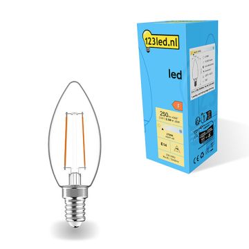 123led E14 filament led-lamp kaars dimbaar 2.5W (25W)