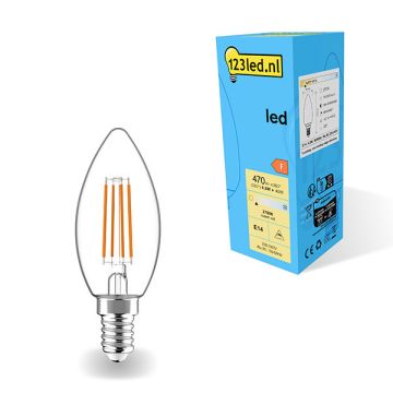 123led E14 filament led-lamp kaars dimbaar 4.5W (40W)