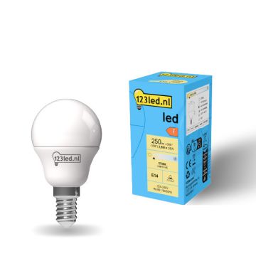 123led E14 led-lamp kogel mat 2700K 2.5W (25W)