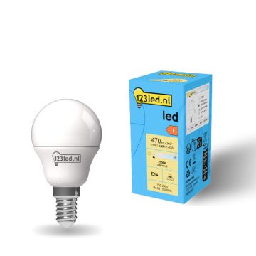 123led E14 led-lamp kogel mat 2700K 4.9W (40W)