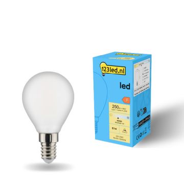 123led E14 led-lamp kogel mat dimbaar 4000K 2.5W (25W)