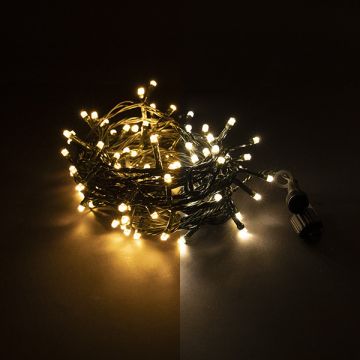 123led koppelbare kerstverlichting extra warm wit & warm wit 7,5 meter uitbreiding 100 lampjes