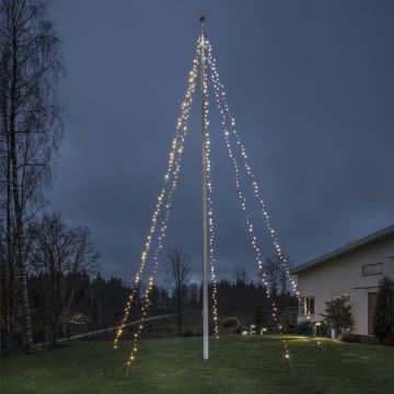 123led vlaggenmast verlichting extra warm wit & warm wit 2 meter hoog 192 lampjes