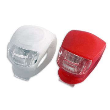 Led fietslamp | op batterij | siliconen | wit en rood licht