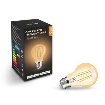 Zigbee Led Lamp | E27 | Peer A60 | White Ambiance | Goud | 7W | Gledopto