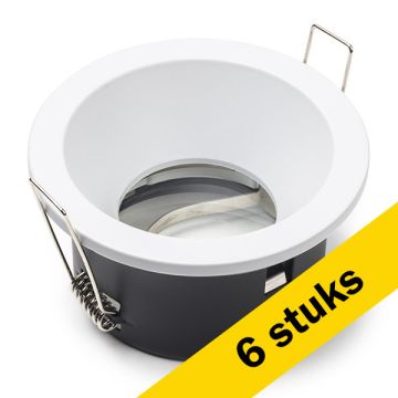 Aanbieding: 6x Led inbouwarmatuur | Rond | Wit | GU10 fitting | Ø 75mm | IP65