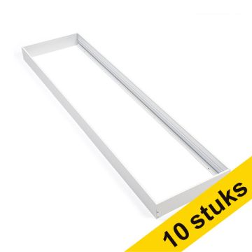 Aanbieding: 10x 123led paneel opbouwframe wit 30x120 cm