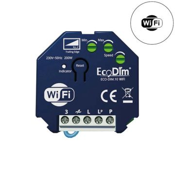 WiFi dimmer module 0-200W | Fase afsnijding (RC) | EcoDim DIM.10