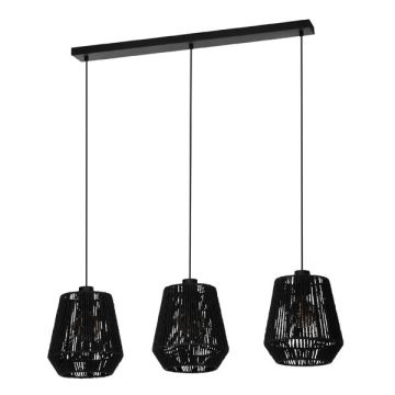 Eglo Hanglamp E27 | Persley 3 | Zwart