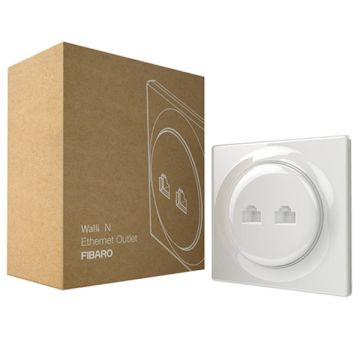 FIBARO Walli N Ethernet Outlet | Dubbele ethernet aansluiting | Wit