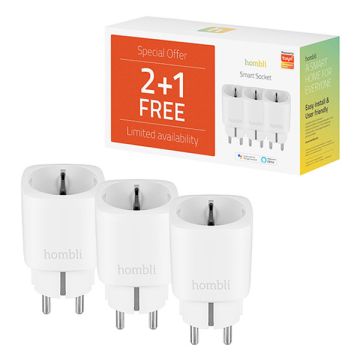 Hombli Smart Plug met energiemeter | Wit | 3 stuks