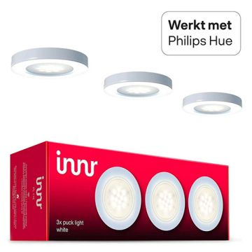 Innr Zigbee Puck Light bassisset | 2700K | Werk met Philips Hue | 3W | 3 stuks