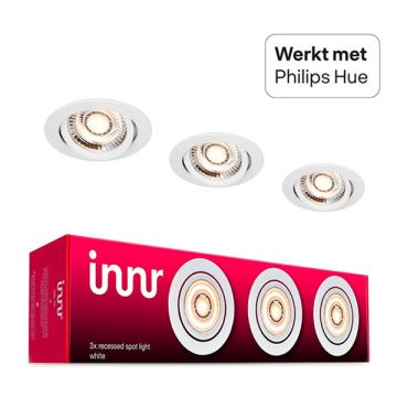 Innr Zigbee inbouwspot basisset | 2700K | Werkt met Philips Hue | 5W | 3 stuks