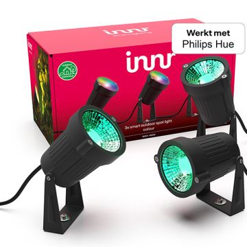 Innr Zigbee Outdoor Spot Light basisset | RGB + 1800-6500K | Werkt met Philips Hue | 4.7W | 3 stuks