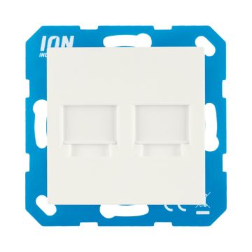 ION Industries Modular Jack 2-voudig met centraalplaat V1/J1 | Alpin wit mat