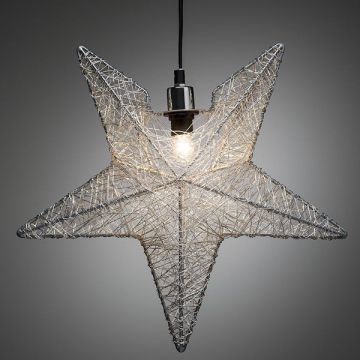 Kerst hanglamp metalen ster zilver (Konstsmide) excl. lamp