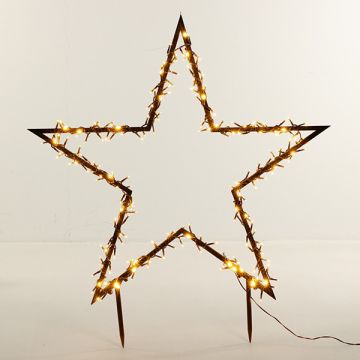 Kerstster op tuinsteker | 90 x 102 cm | 225 leds | Warm Wit