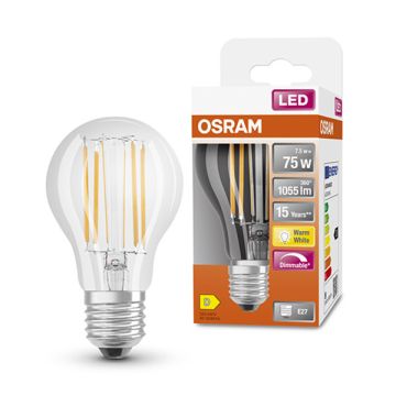 Osram LED lamp E27 | Peer A60 | Filament | Helder | 2700K | Dimbaar | 7.5W (75W)