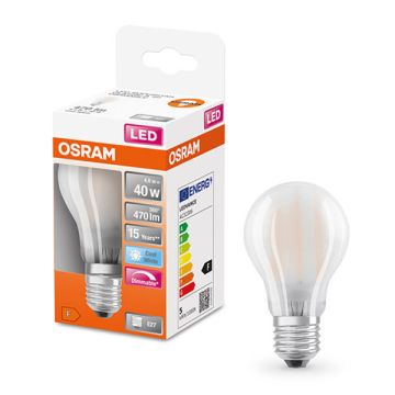 Osram LED lamp E27 | Peer A60 | Mat | 4000K | Dimbaar | 4.8W (40W)