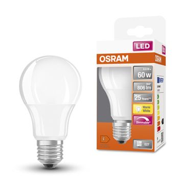 Osram LED lamp E27 | Peer A60 | Mat | 2700K | Dimbaar | 8.8W (60W)