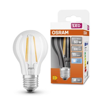 Osram LED lamp E27 | Peer A60 | Filament | Helder | 4000K | 6.5W (60W)