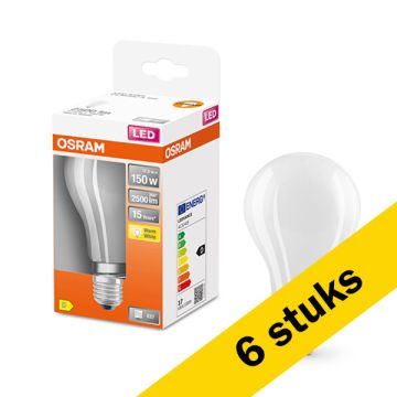 Aanbieding: 6x Osram LED lamp E27 | Peer A60 | Mat | 2700K | 17W (150W)