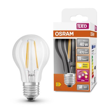 Osram LED lamp E27 | Peer A60 | GlowDim | Filament | 2200-2700K | Dimbaar | 4W (40W)