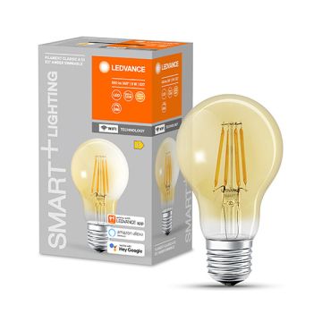 Ledvance SMART+ WiFi | E27 | Peer A60 | 2400K | Goud | 806 lumen | 6W