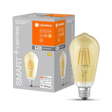 Ledvance SMART+ WiFi | E27 | Edison ST64 | 2400K | Goud | 806 lumen | 6W